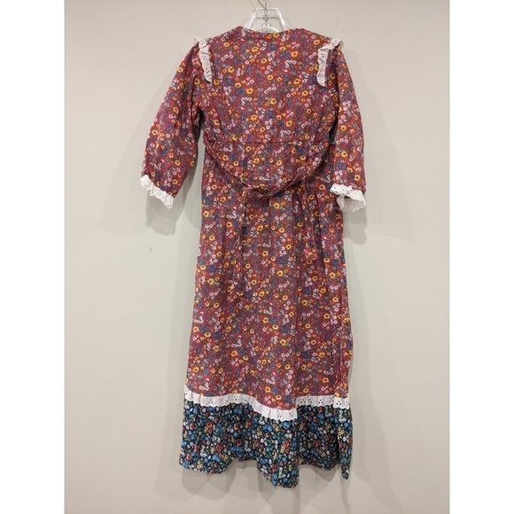 Vintage Union Tag 70's Prairie Patchwork Floral Tie Back Dress Size 6 - Picture 2 of 6